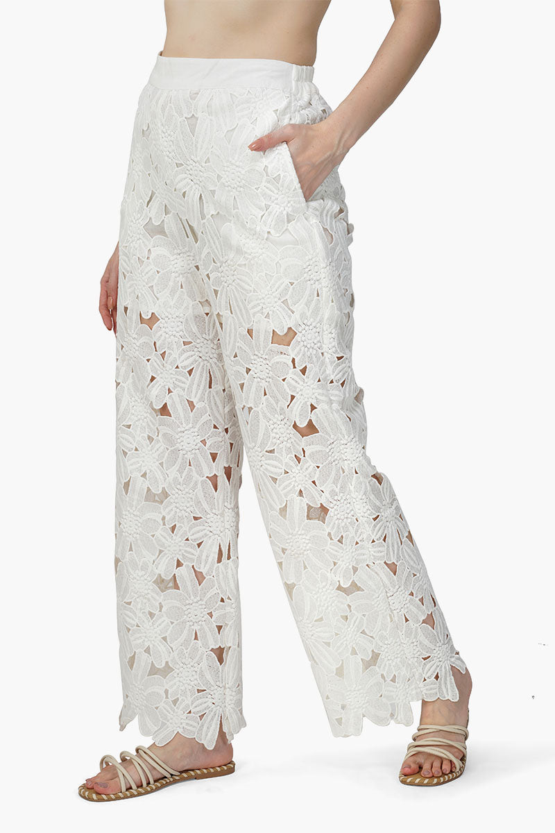 Pearl Lace Flower Trouser