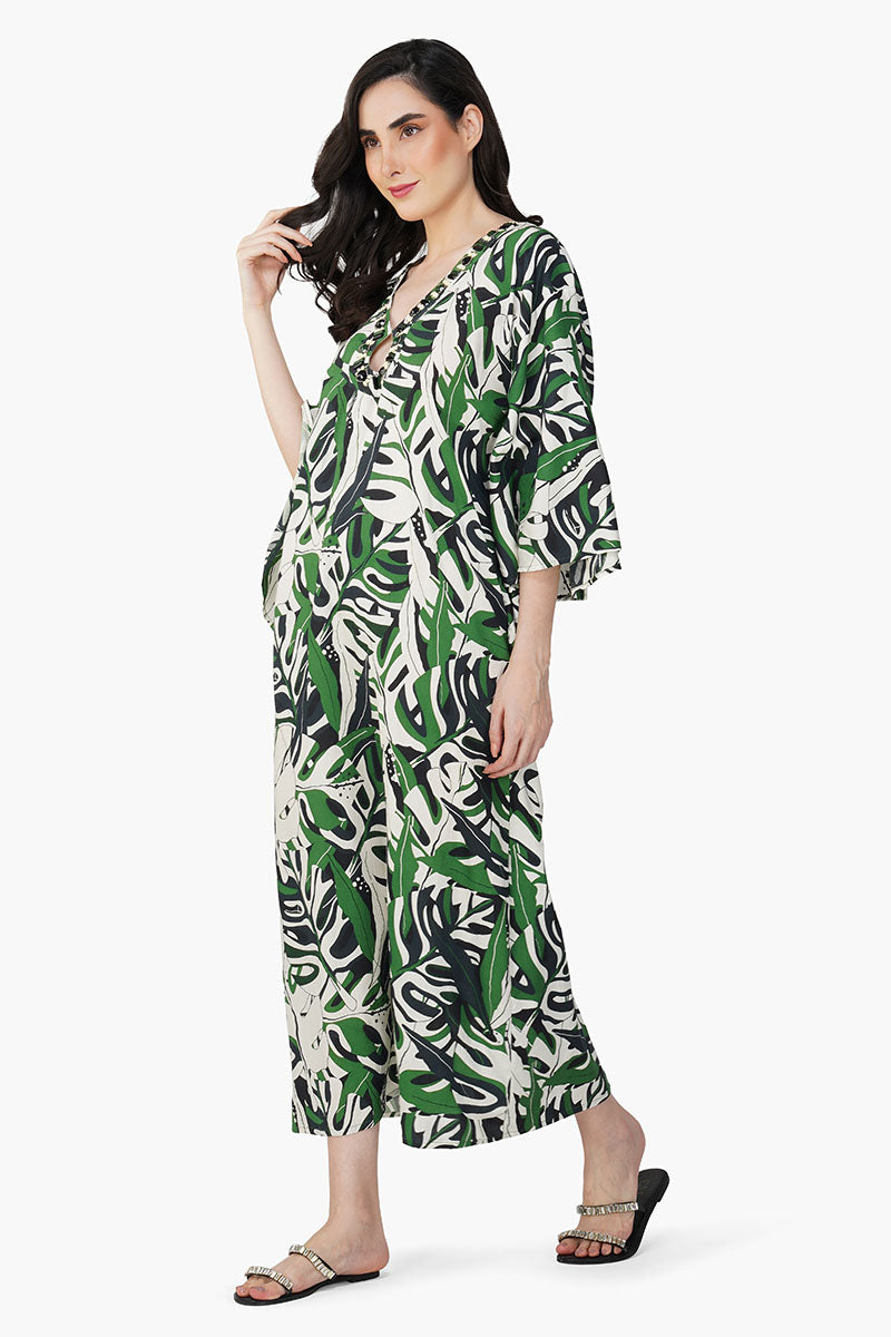 Green Birch Tropical Printed Maxi Dress