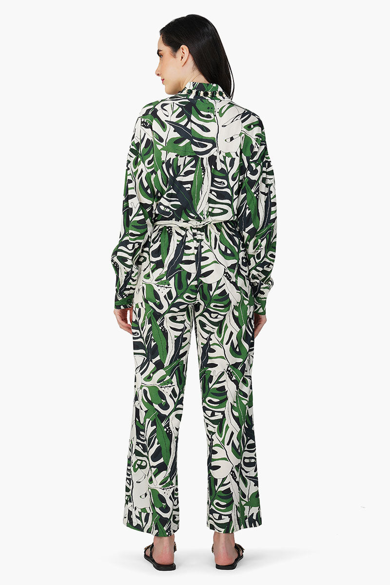 Green Birch Tropical Printed Jumpsuit