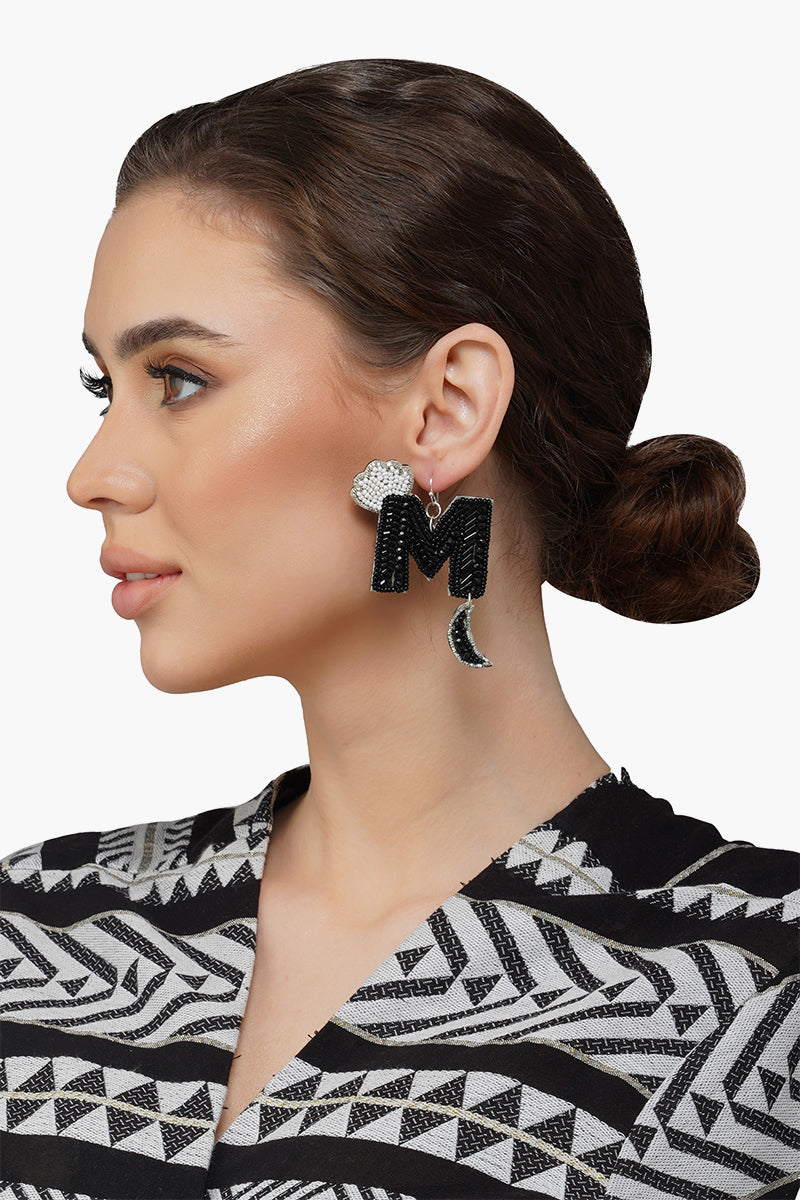 Letter m earrings store