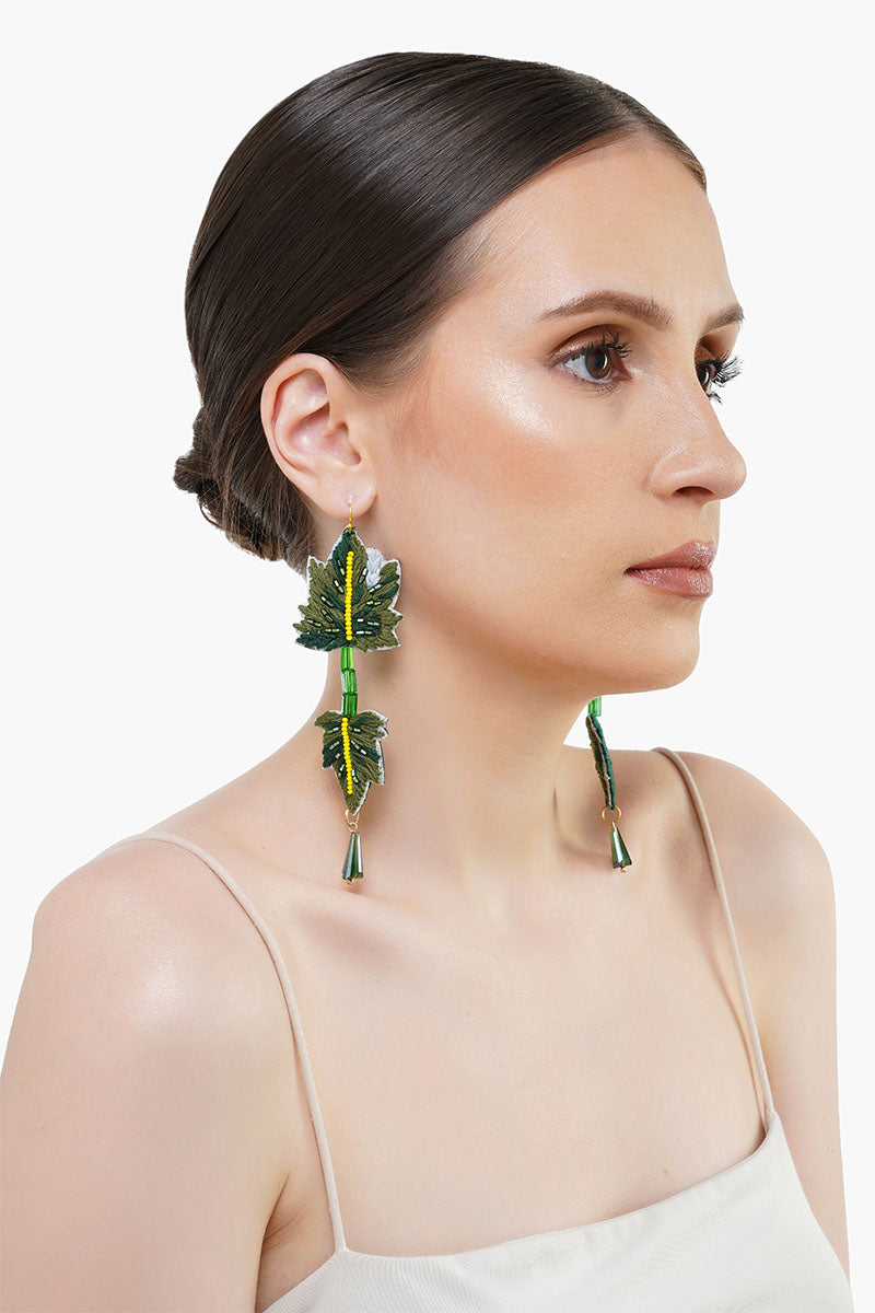 Long Leafy Earrings