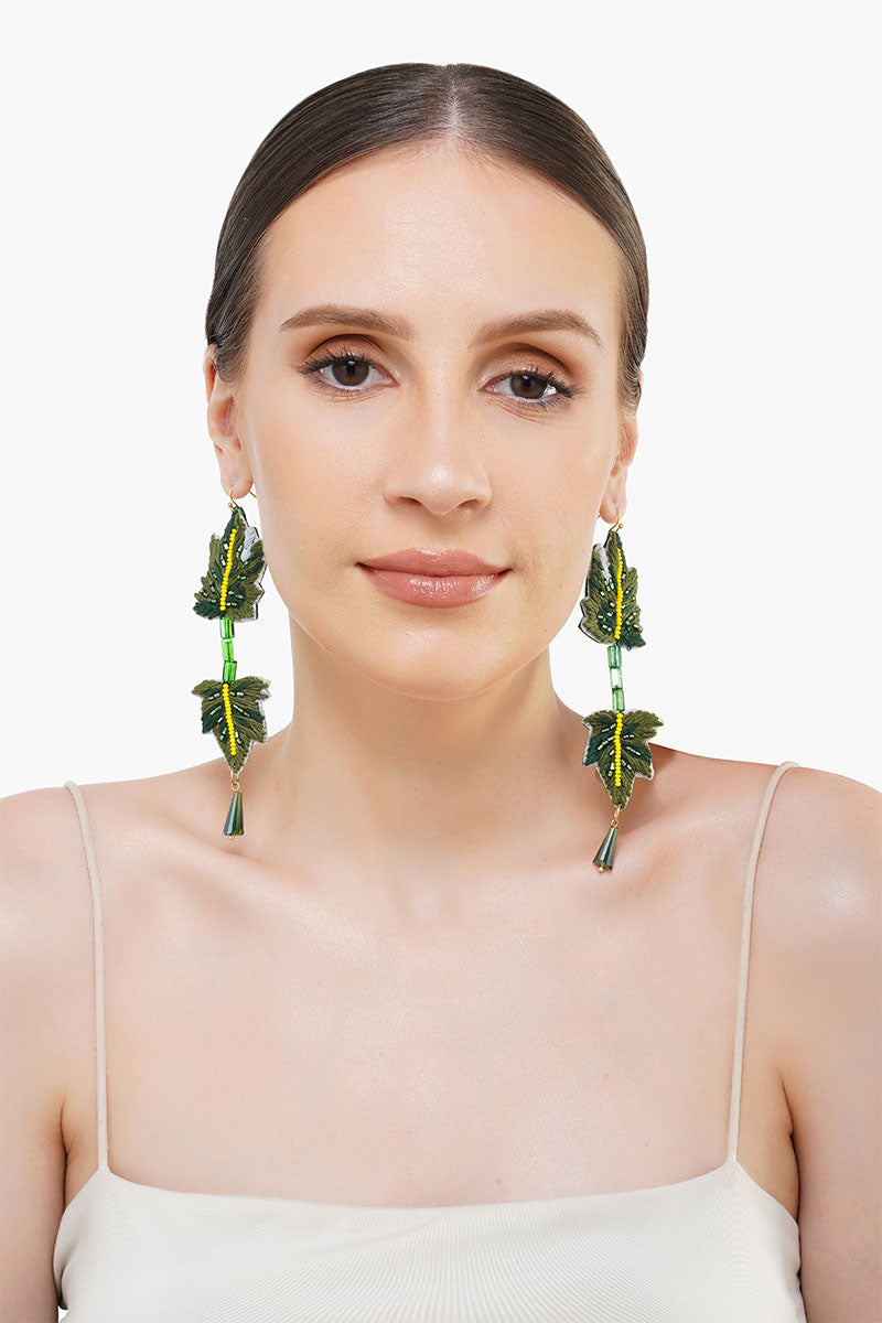 Long Leafy Earrings