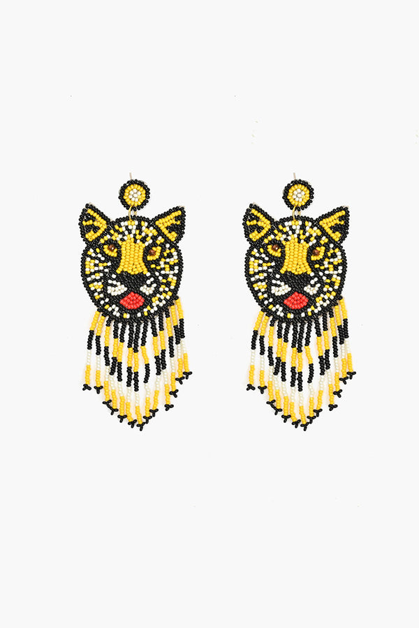 Tiger Beaded Earrings