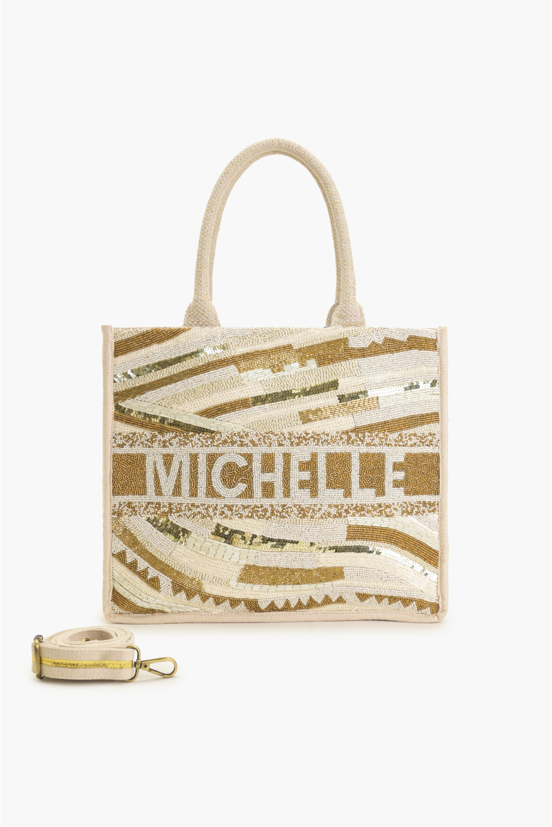 Luxe Gold Embellished Large Book Tote