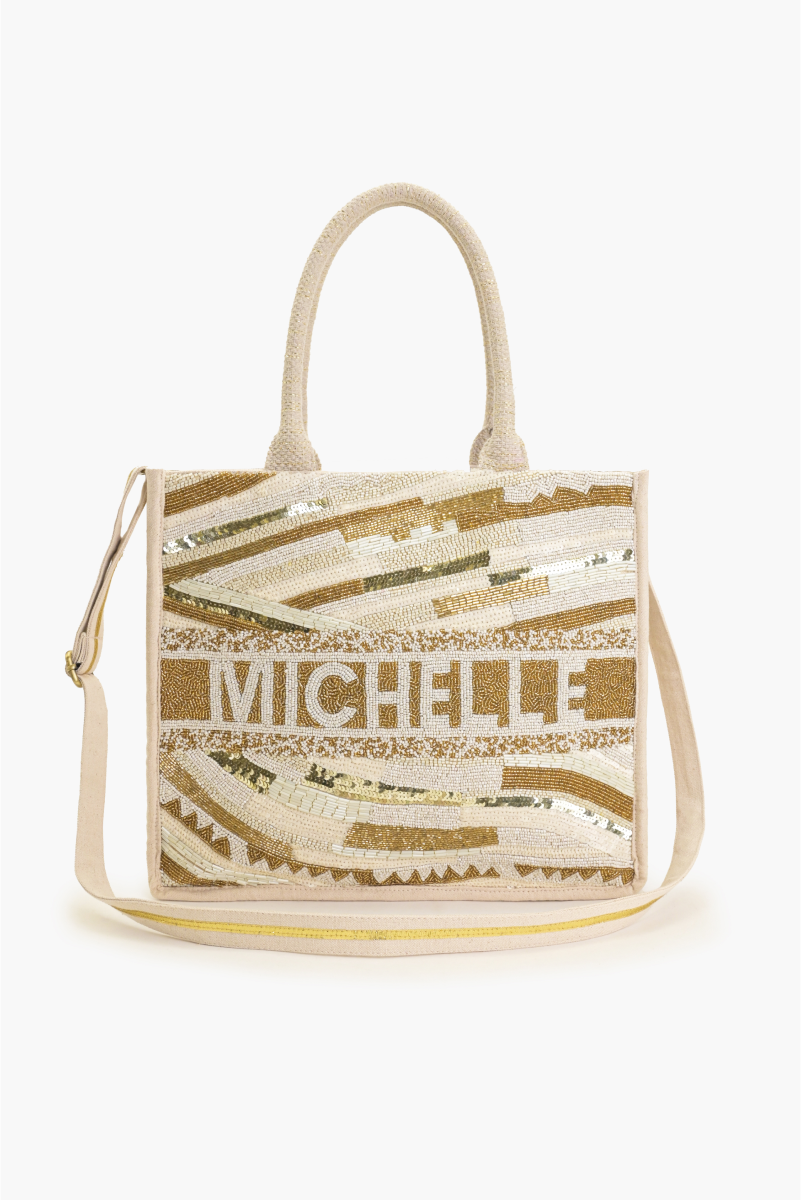 Luxe Gold Embellished Large Book Tote