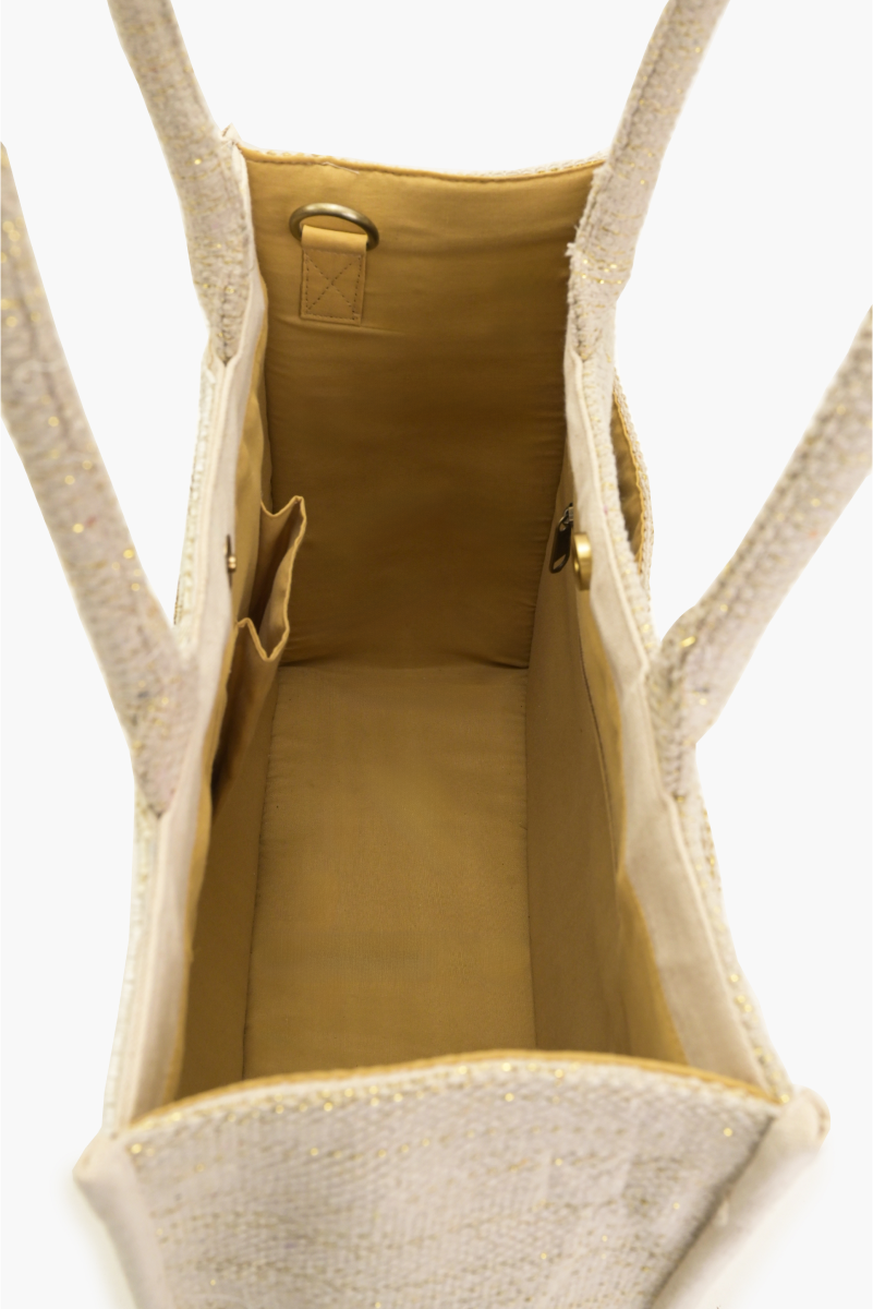 Luxe Gold Embellished Large Book Tote