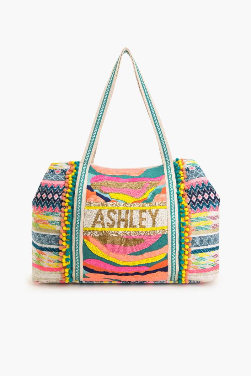 Daphne Embellished Multi-colored Hand Beaded Tote