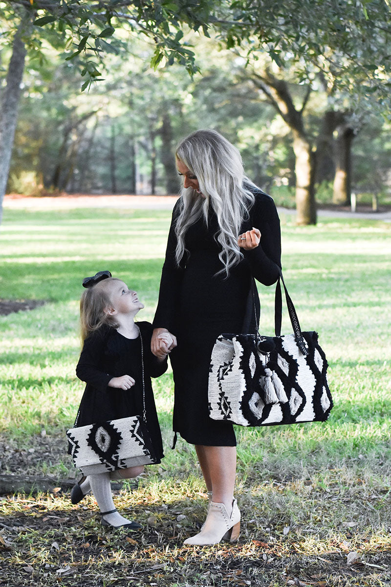 America Beyond Whisper White Fringe Embroidered Weekender Bag