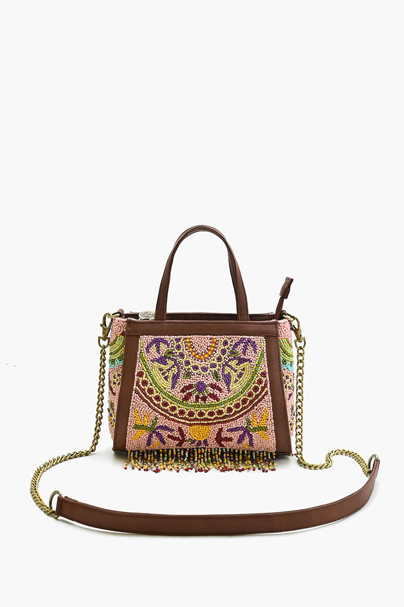 Nomad's Treasure Beaded Top Handle Bag