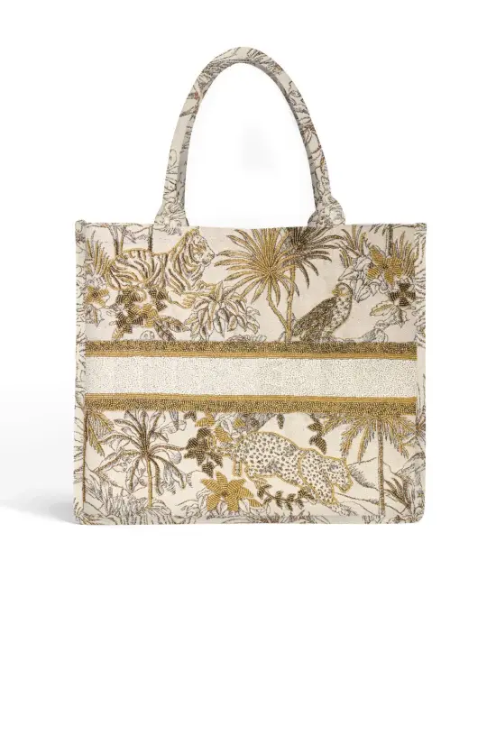 Gold African Safari Embellished Tote