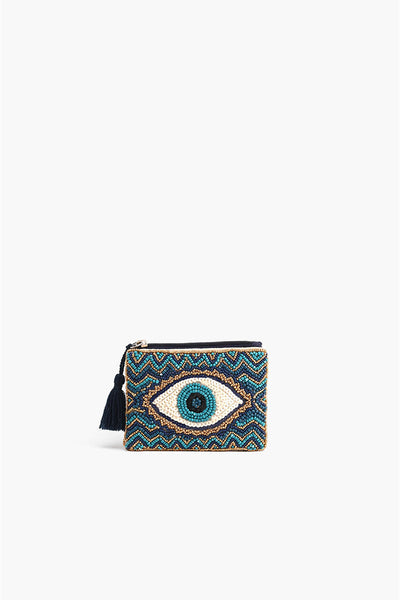 Grecian Evil Eye Zipper store Wallet