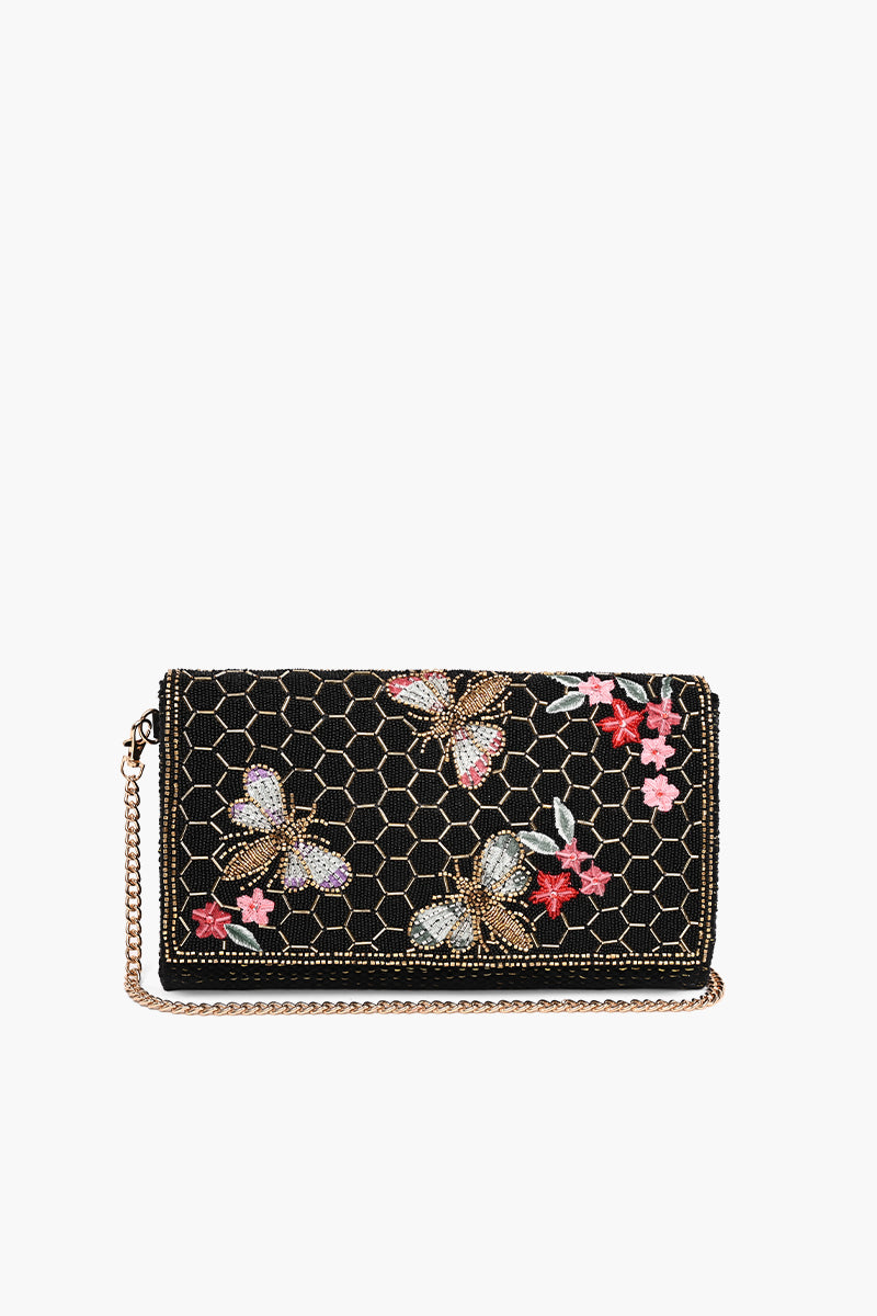 Midnight Black Honey Bee Clutch