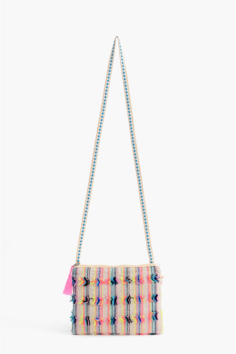 America & Beyond Rainbow Bee Beaded Clutch