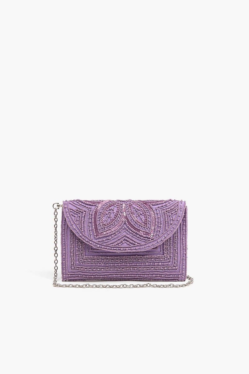 Digital Lavender Embellished Clutch