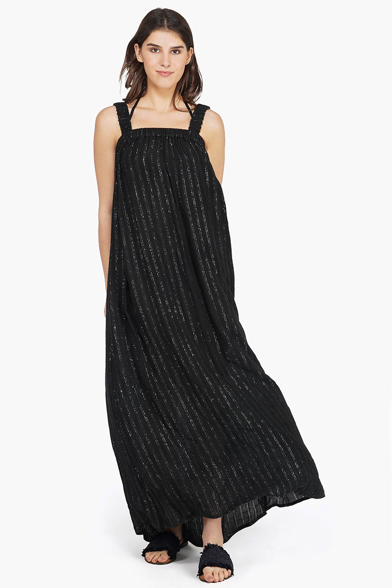 Summer Nights Silver Stripe Maxi Dress