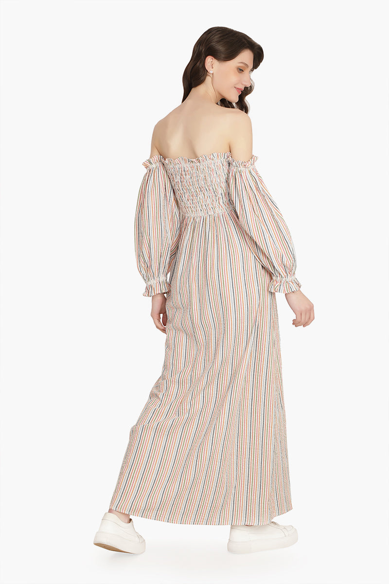America Beyond Playful Seersucker Maxi Dress XL