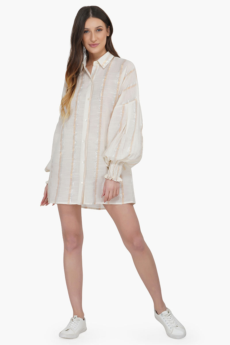 Gold Lurex Stripe Shirt