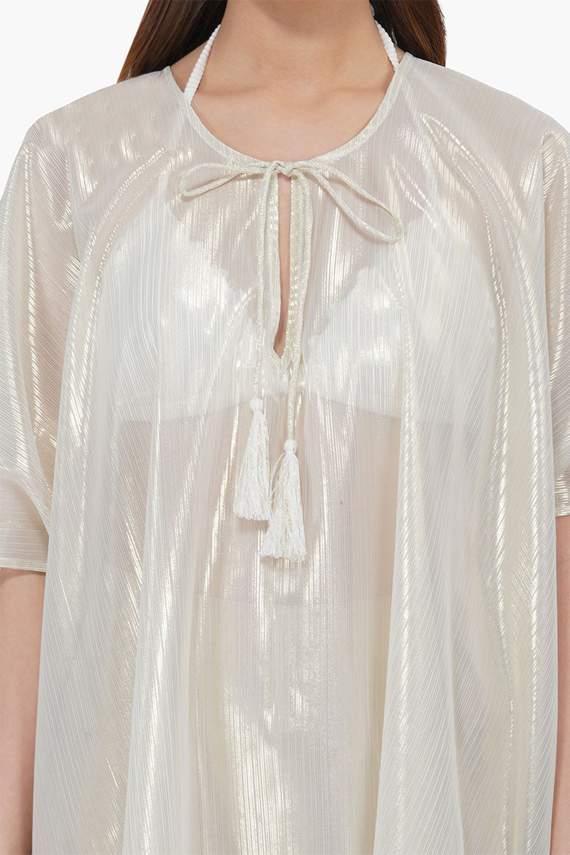 Gold Lurex Sheer Kaftan