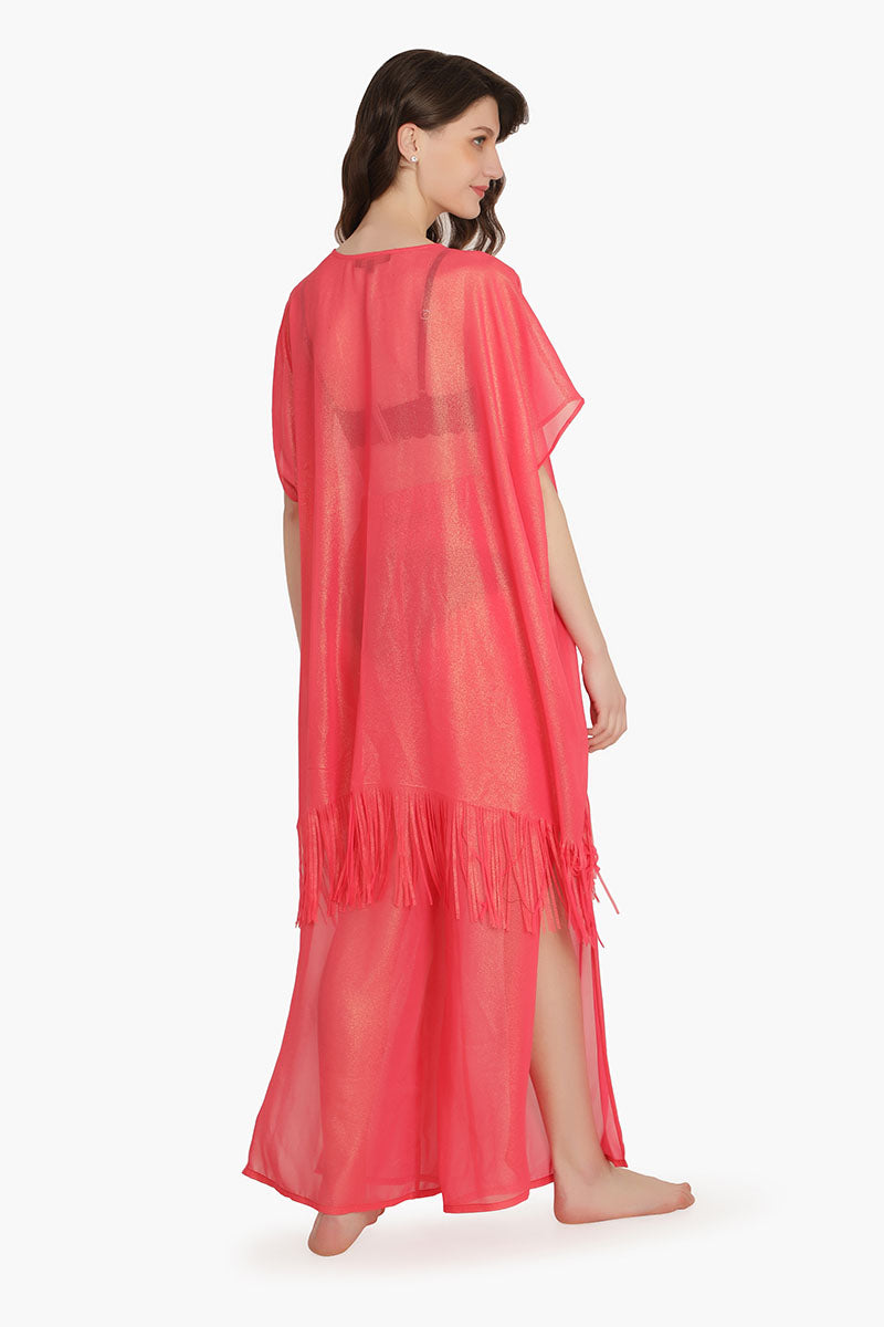 Pink Shimmer Sheer Cover Up