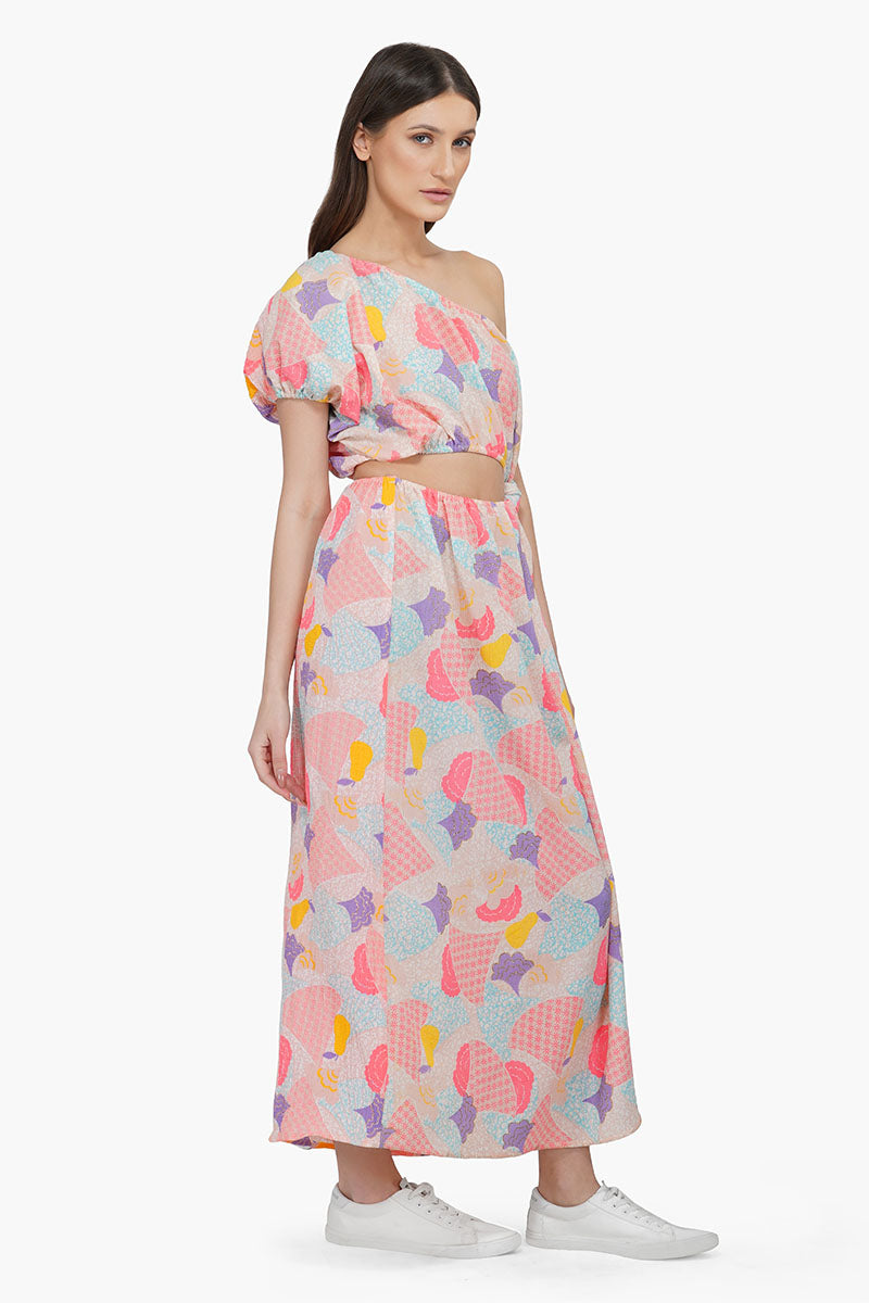 One shoulder cotton dress sale