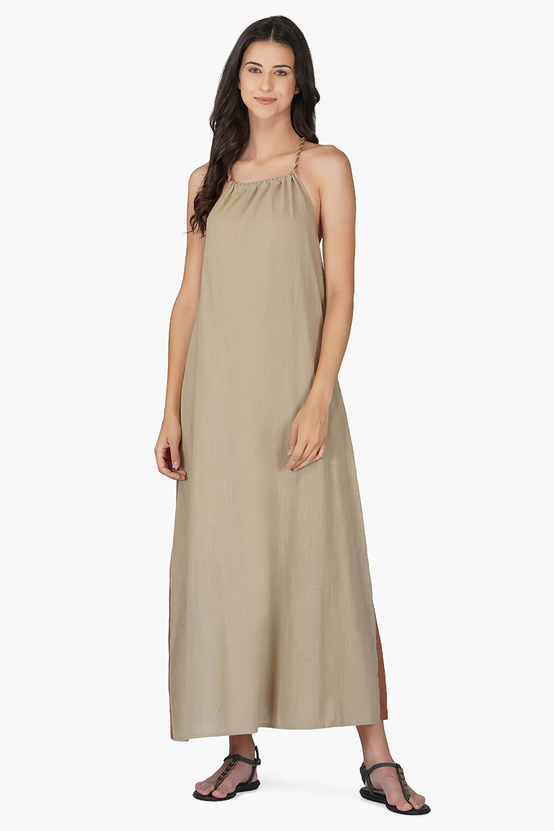 Sandstone Cotton Maxi Dress