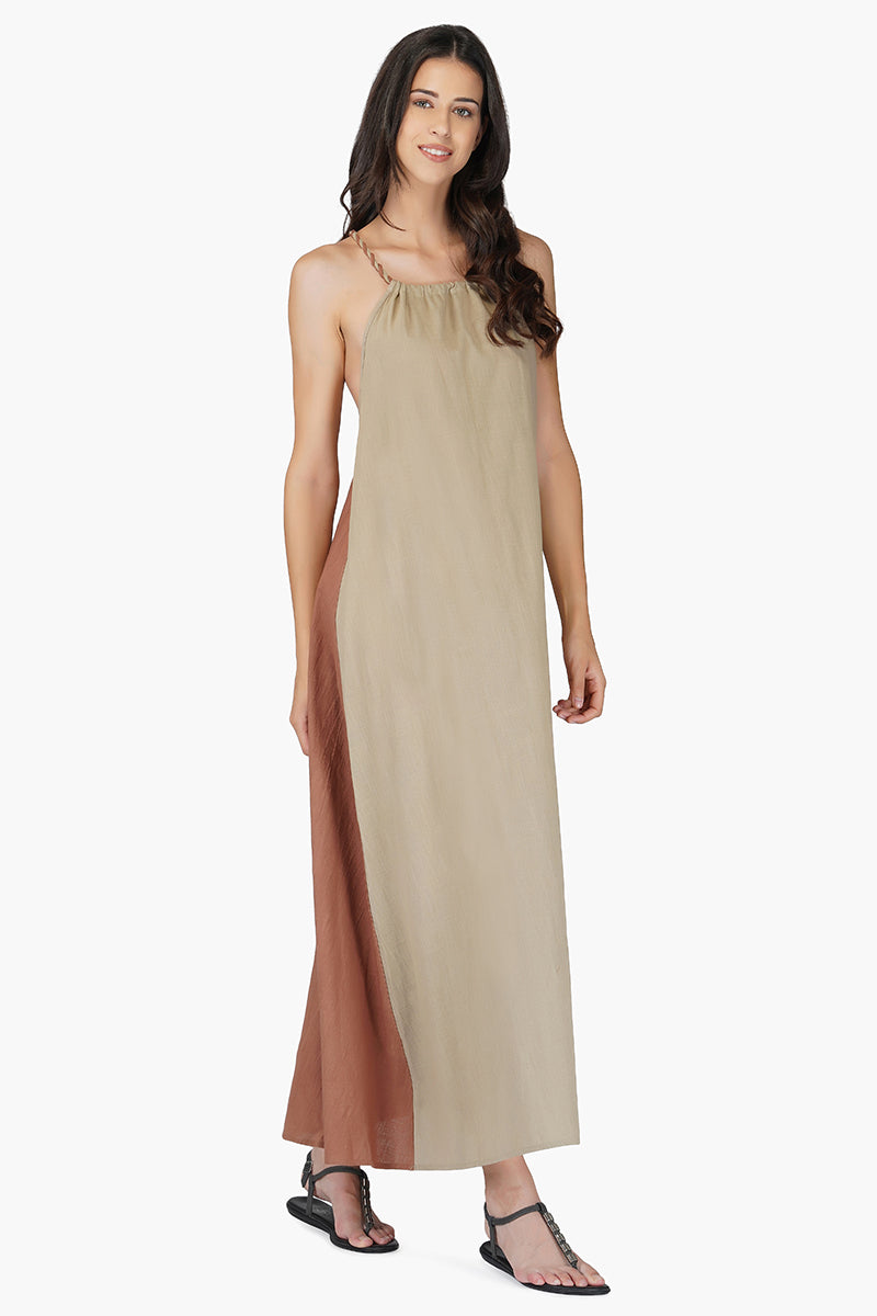 Sandstone Cotton Maxi Dress