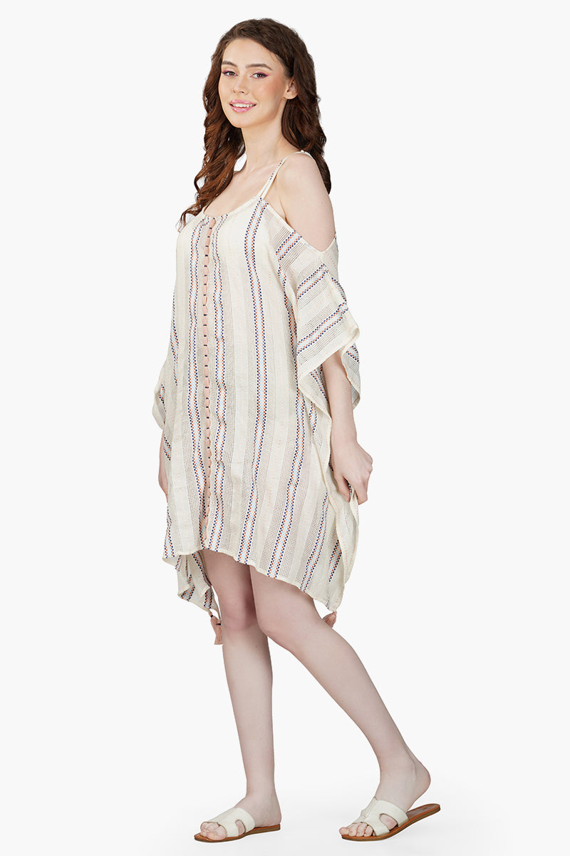 Marie Nautical Cold Shoulder Kaftan Dress