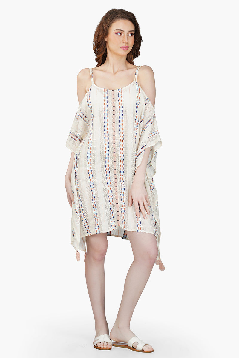 Marie Nautical Cold Shoulder Kaftan Dress