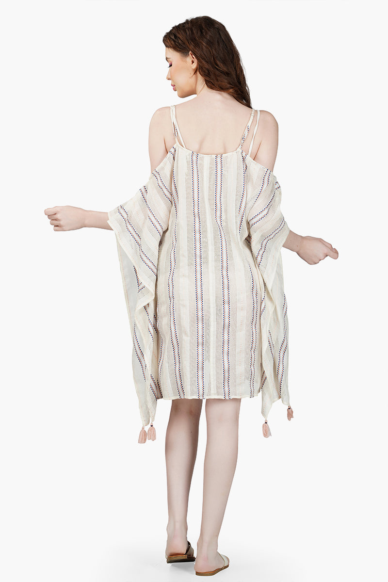 Marie Nautical Cold Shoulder Kaftan Dress