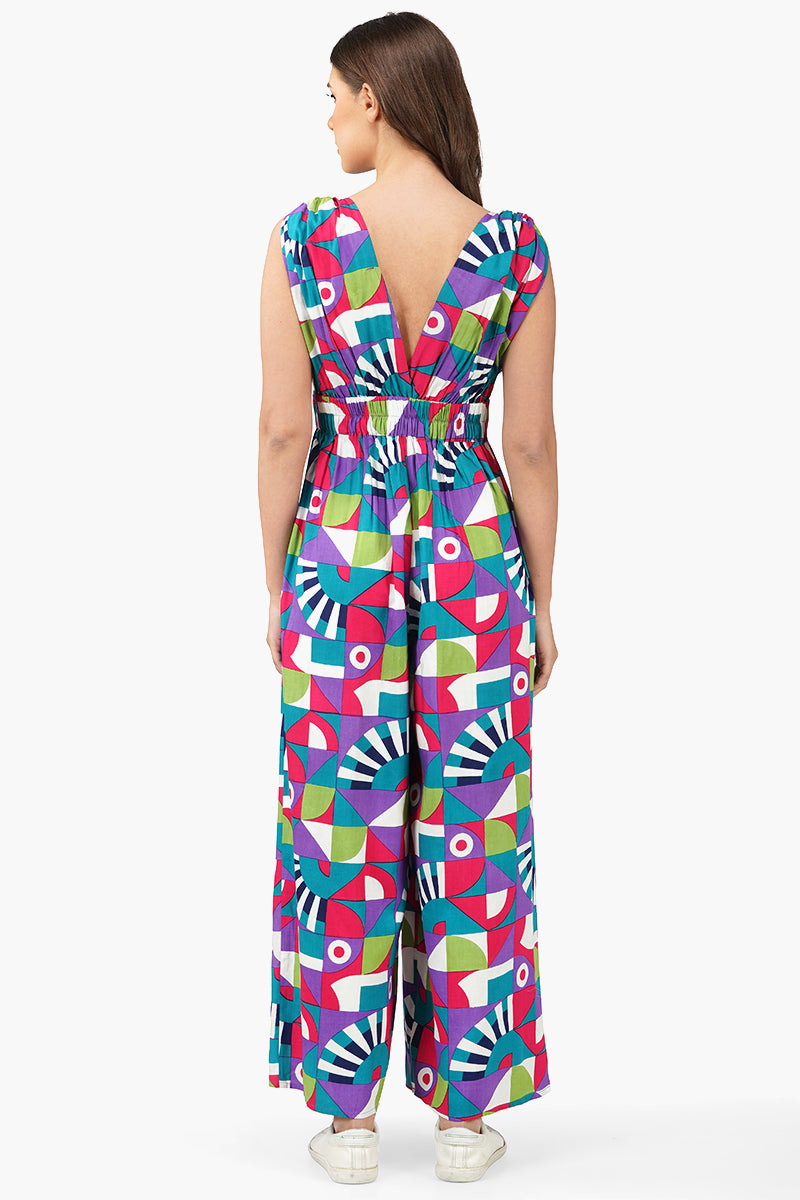 Geo Toucan Viscose Jumpsuit