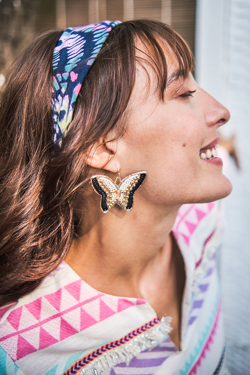 Luxe Butterfly Beaded Earrings